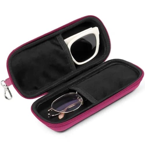 Tangoner Double Eyeglasses Case for Dual Sunglasses | Hard Shell with Zipper, Compact & Protective (70-120 chars) thumbnail 1