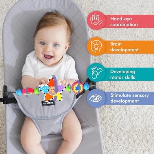 iGRATENS Baby Bouncer Toy Bar with Wooden Pendants for BabyBjorn Bouncer Soft & Bliss, 0-2 Years thumbnail 2