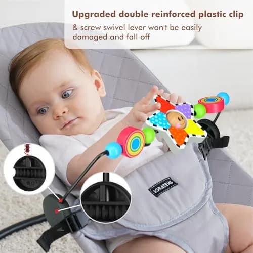 iGRATENS Baby Bouncer Toy Bar with Wooden Pendants for BabyBjorn Bouncer Soft & Bliss, 0-2 Years thumbnail 3