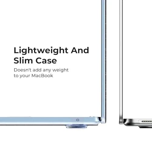 EooCoo Sparkly Case for MacBook Air 13 inch M5/M4/M3/M2 2026-2022 | Sky Blue, Ultra-Thin & Scratch-Resistant thumbnail 2