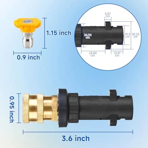 M MINGLE Pressure Washer Gun Coupler to 1/4" QC | Compatible with Karcher K2-K7 (Pre-2010) & Stanley SLP thumbnail 3