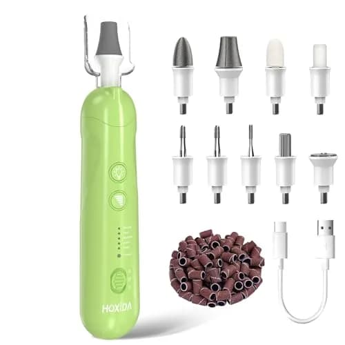 Hoxida Professional Cordless Electric Nail Drill Set with 12 Bits & 100 Sanding Bands | 20,000 RPM, Rechargeable, LED Light thumbnail 1