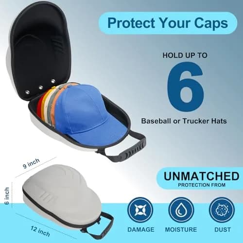 Glamgen Hard Hat Travel Case for 6 Hats | Grey EVA with Shoulder Strap thumbnail 2