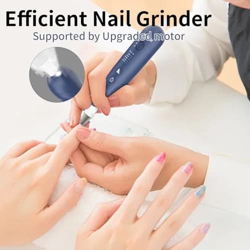 Hoxida Blue Cordless Electric Nail File Set with 360° LED Light | 20,000 RPM Professional Manicure Pedicure Kit thumbnail 5