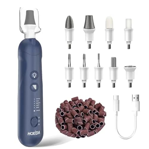 Hoxida Blue Cordless Electric Nail File Set with 360° LED Light | 20,000 RPM Professional Manicure Pedicure Kit thumbnail 1