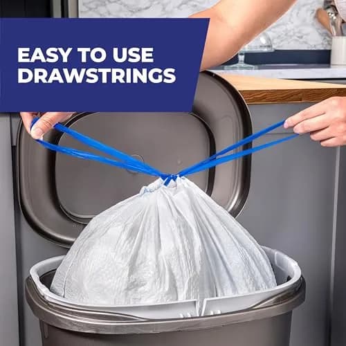 Hefty Ultra Strong 13 Gallon Trash Bags, White, Clean Burst Scent, 110 Bags | 13 Gallon Kitchen Bags with Odor Control thumbnail 5
