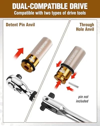 WORKPRO 1/2" Drive 19mm Deep Thin Wall Impact Socket | Premium Cr-Mo Steel for Lug Nuts thumbnail 8