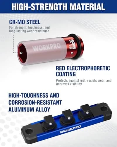 WORKPRO 1/2" Drive Lug Nut Impact Duty Socket Set, 3 Pieces 17-19-21mm | Thin Wall Deep Sockets for Cars thumbnail 3