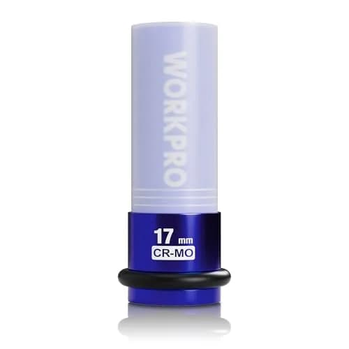 WORKPRO 1/2" Drive 17mm Deep Thin Wall Impact Socket | Chrome Molybdenum Steel thumbnail 1