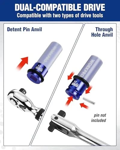 WORKPRO 1/2" Drive 17mm Deep Thin Wall Impact Socket | Chrome Molybdenum Steel thumbnail 8