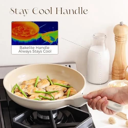 PRICUSIS Nonstick Ceramic Frying Pan 8 Inch | Induction Safe & Dishwasher Friendly thumbnail 6