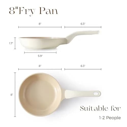 PRICUSIS Nonstick Ceramic Frying Pan 8 Inch | Induction Safe & Dishwasher Friendly thumbnail 8