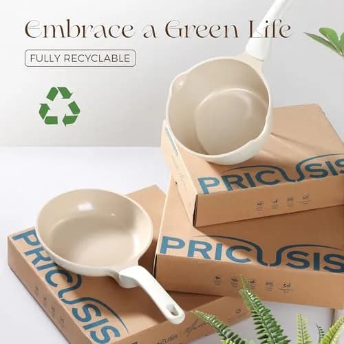 PRICUSIS Nonstick Ceramic Frying Pan 8 Inch | Induction Safe & Dishwasher Friendly thumbnail 9