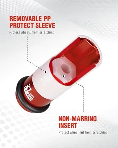 WORKPRO 1/2" Drive 21mm Deep Thin Wall Impact Socket | Cr-Mo Steel Wheel Lug Nut Socket thumbnail 6