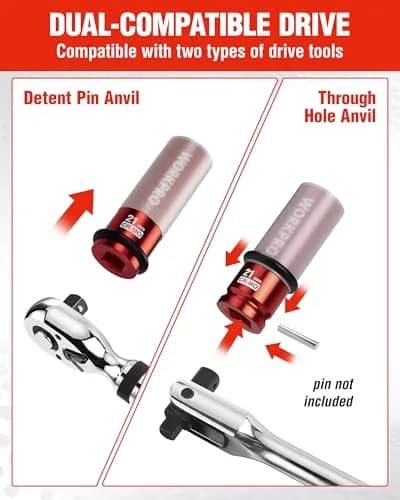 WORKPRO 1/2" Drive 21mm Deep Thin Wall Impact Socket | Cr-Mo Steel Wheel Lug Nut Socket thumbnail 8
