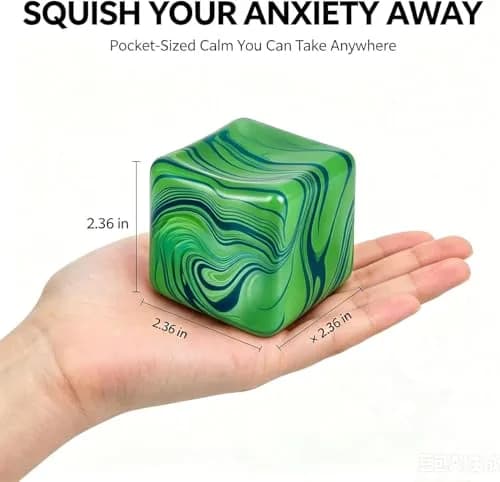 Drephere Green Ice Cube Stress Ball 5.6cm (2.2 inches) | Non-Toxic Sensory Toy for Kids & Adults thumbnail 2