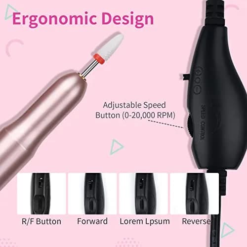 SAVILAND Electric Nail Drill 20000RPM Portable Efile Machine with 7 Bits & 51 Sanding Bands | Professional Acrylic Gel Nail Care thumbnail 5