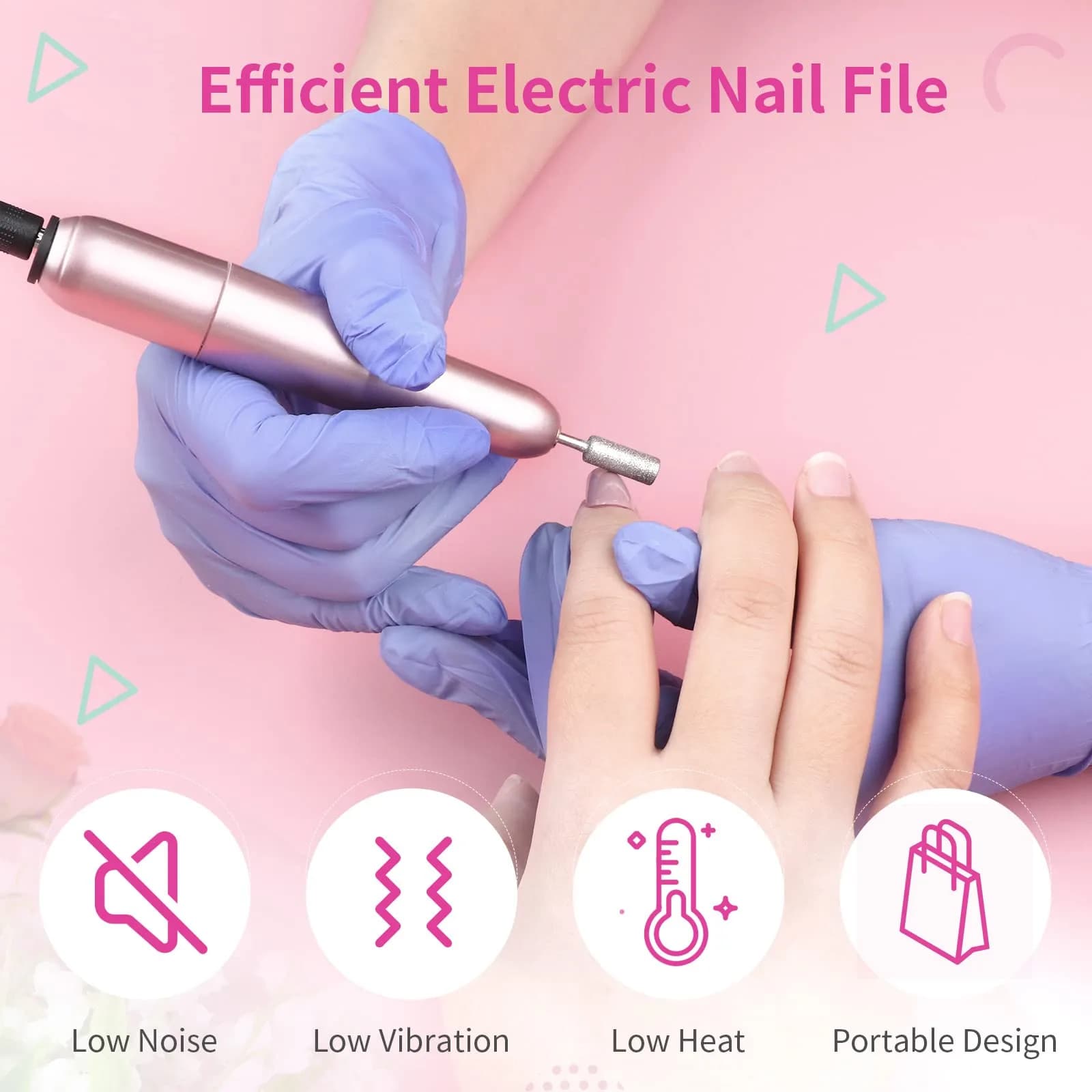 SAVILAND Electric Nail Drill 20000RPM Portable Efile Machine with 7 Bits & 51 Sanding Bands | Professional Acrylic Gel Nail Care - view 7