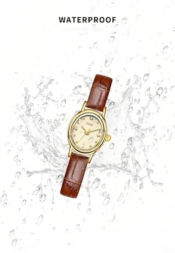 Gosasa Women's Retro Leather Strap Watch 18mm Dial | Elegant Vintage Dress Accessory thumbnail 5