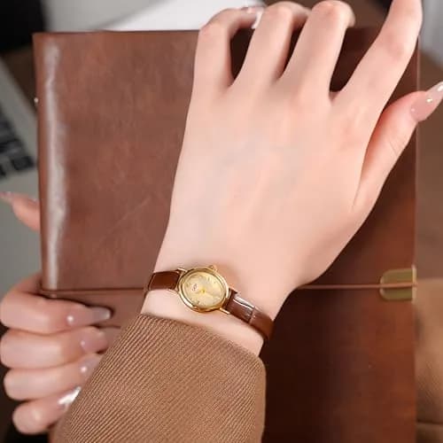 Gosasa Women's Retro Leather Strap Watch 18mm Dial | Elegant Vintage Dress Accessory thumbnail 2