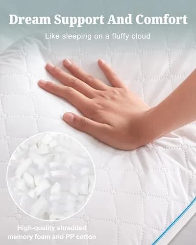 YZ HOME Long Body Pillow for Adults | Firm Support with Adjustable Height (20x54 Inch, White) thumbnail 4