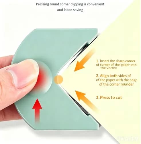 Kryoflare 4mm Corner Rounder Punch, Steel Paper Cutter with Adjustable Guide | Precise Rounding Tool for Crafts thumbnail 4