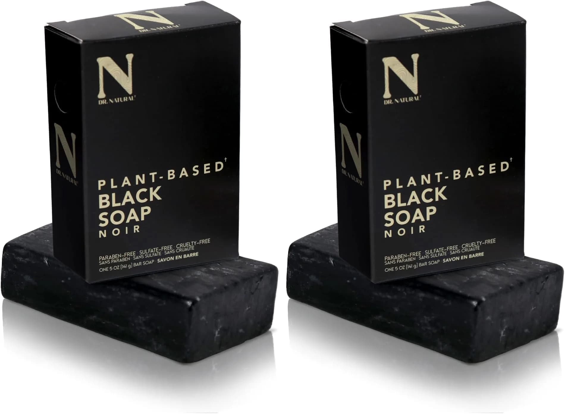 Dr. Natural Black Bar Soap 5 oz | Organic Shea Butter for Acne & Blemishes | Gentle & Moisturizing — Arándano