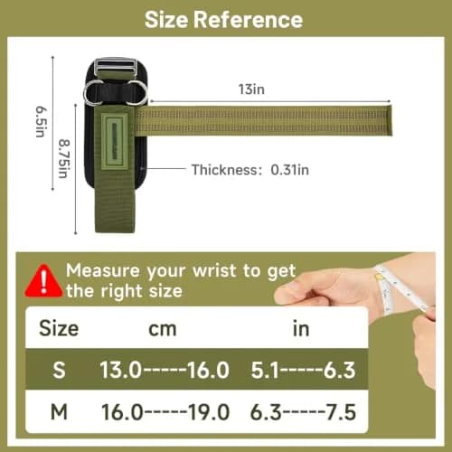 M MANUEKLEAR Green Lifting Straps with Double D-Ring & Padded Support, 34cm (13.4in) | Grip Strength for Weightlifting thumbnail 2