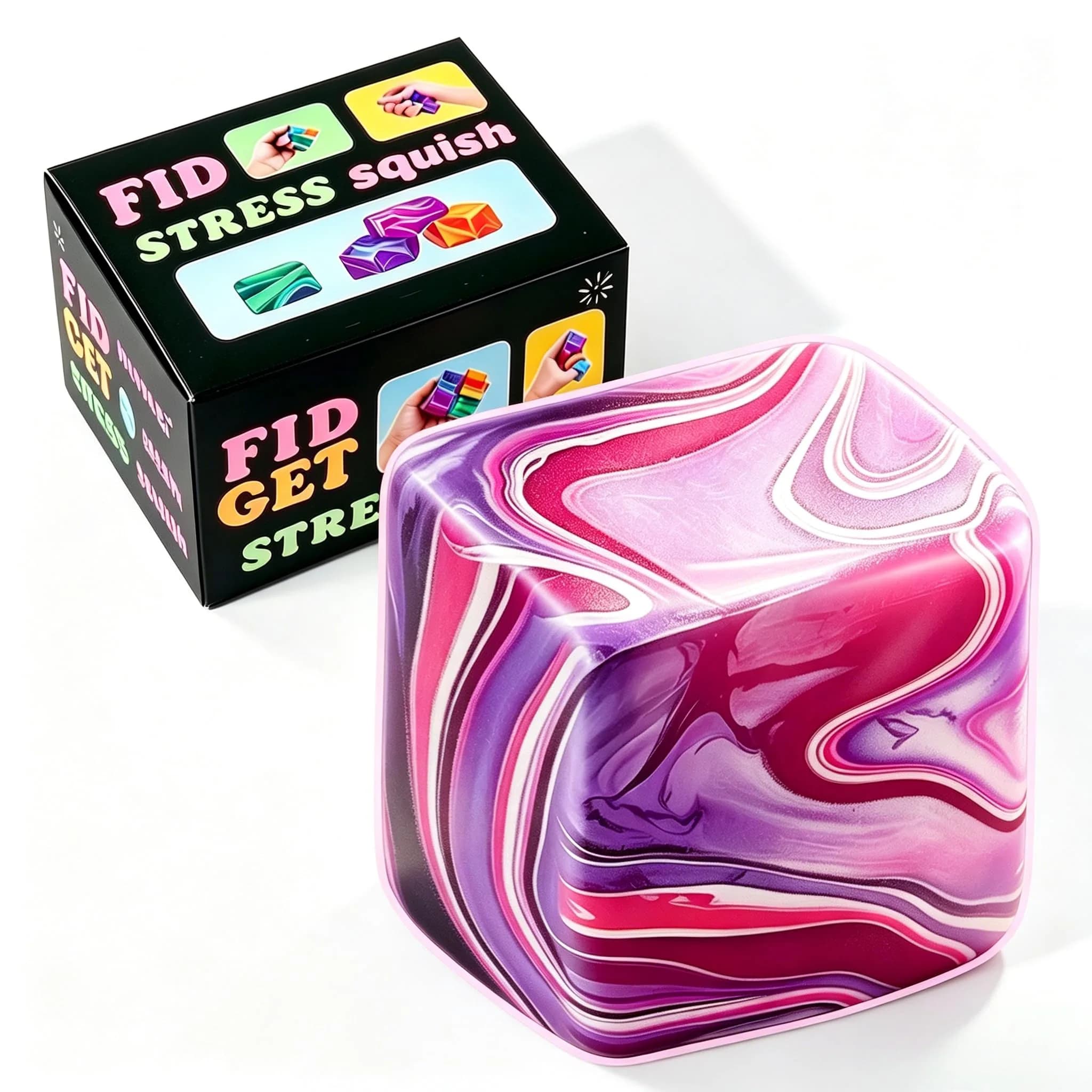 Drephere Purple 1 Pack Fidget Toy Squishy Stress Cube, 5.6cm (2.2 inch) | Sensory Toy for Kids and Adults - main product image