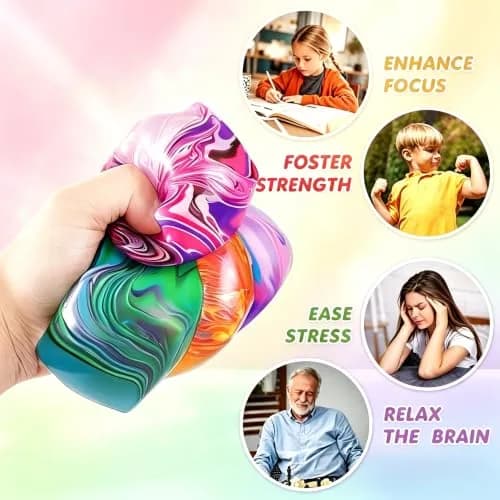 Drephere Purple Ice Cube Stress Ball 5.6cm (2.2 inches) | Non-Toxic Sensory Toy for Kids & Adults thumbnail 3