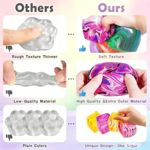 Drephere Purple Ice Cube Stress Ball 5.6cm (2.2 inches) | Non-Toxic Sensory Toy for Kids & Adults thumbnail 4