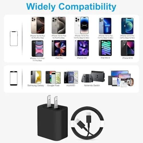 Cerdeti 20W USB-C PD Fast Charger & 10ft Cable Set | 220V Compatible thumbnail 7