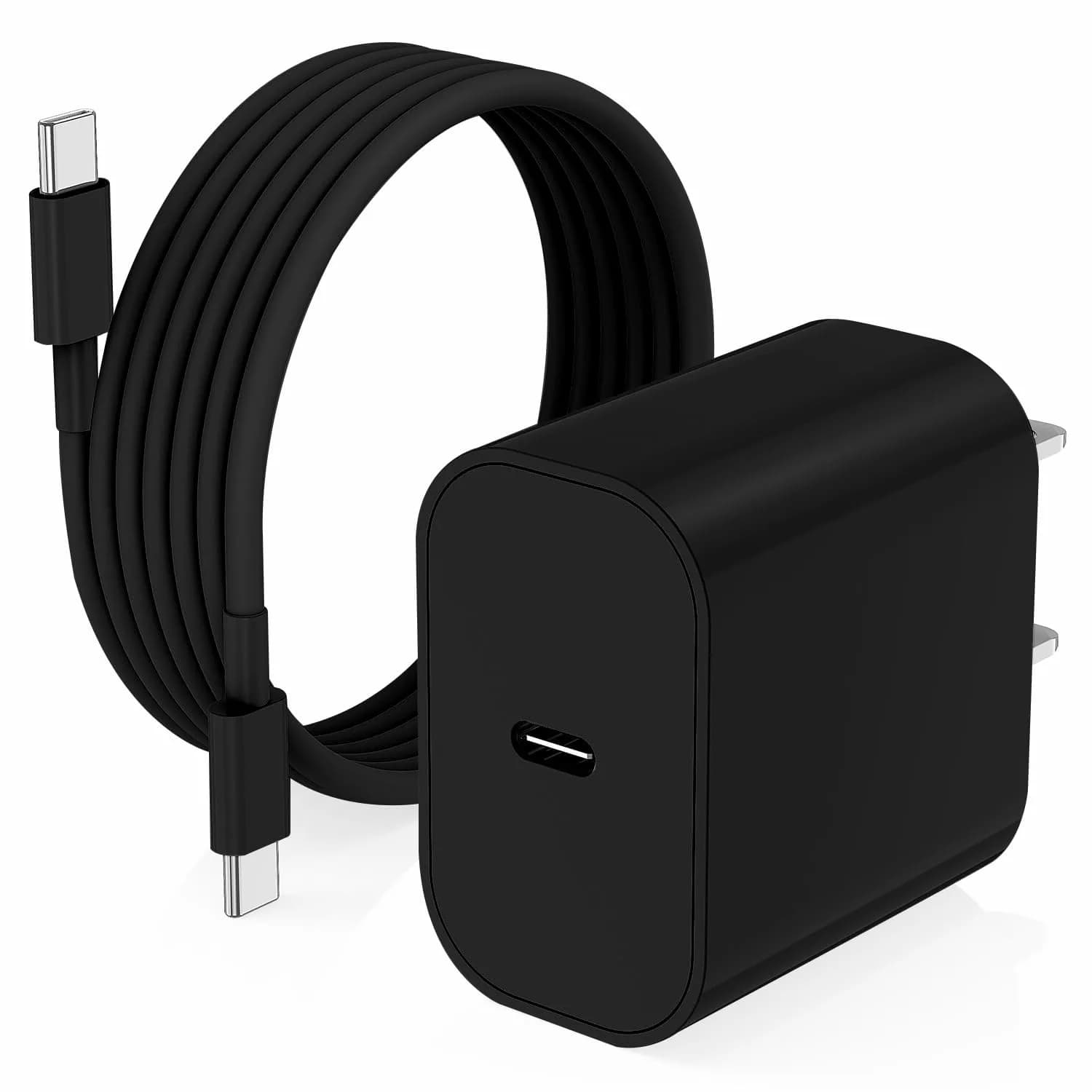 Cerdeti 20W USB C Charger & 10ft Cable Set | Fast Charging for iPhone 17/16/15 Series & iPad — Black