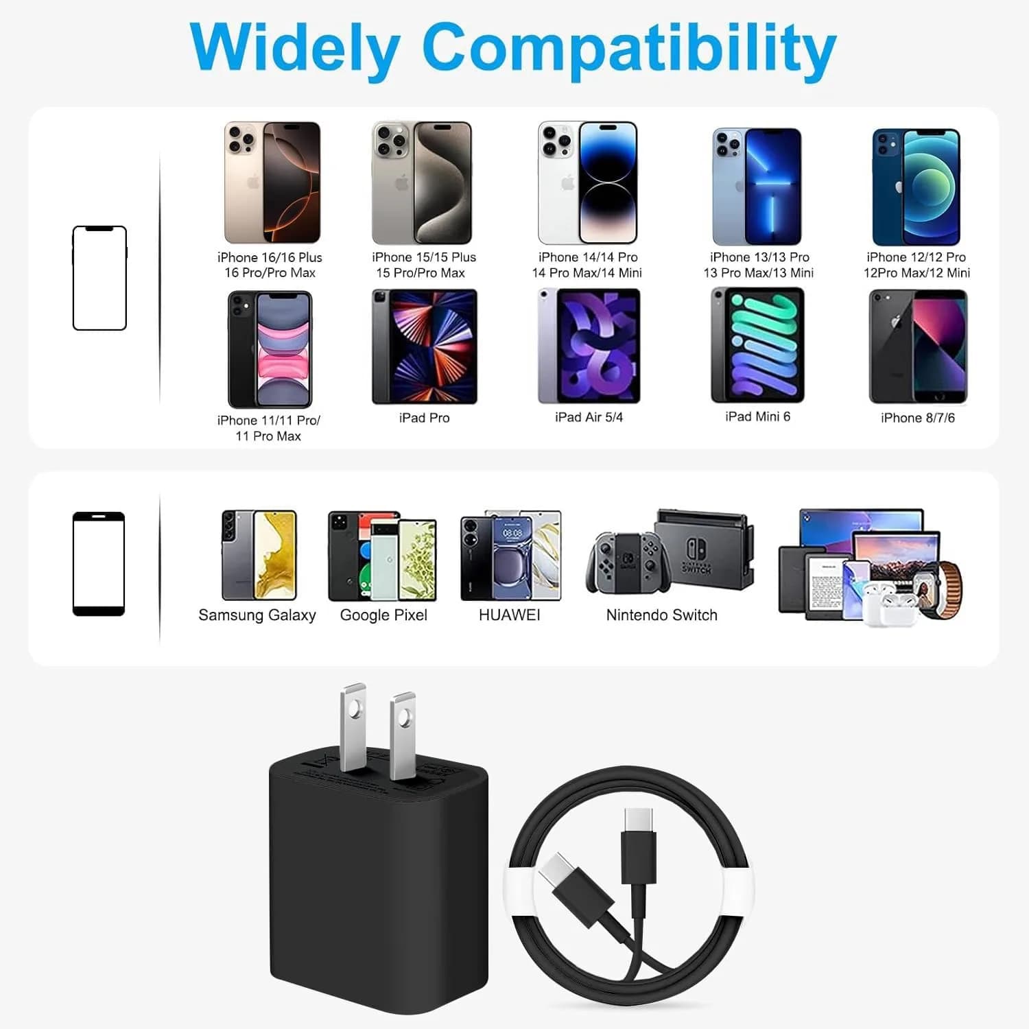 Cerdeti 20W USB-C PD Fast Charger & 10ft Cable Set | 220V Compatible - view 7