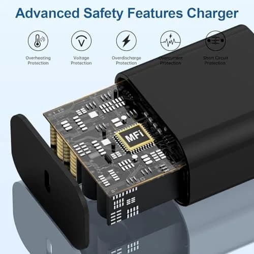 Cerdeti 20W USB-C PD Fast Charger & 10ft Cable Set | 220V Compatible thumbnail 3