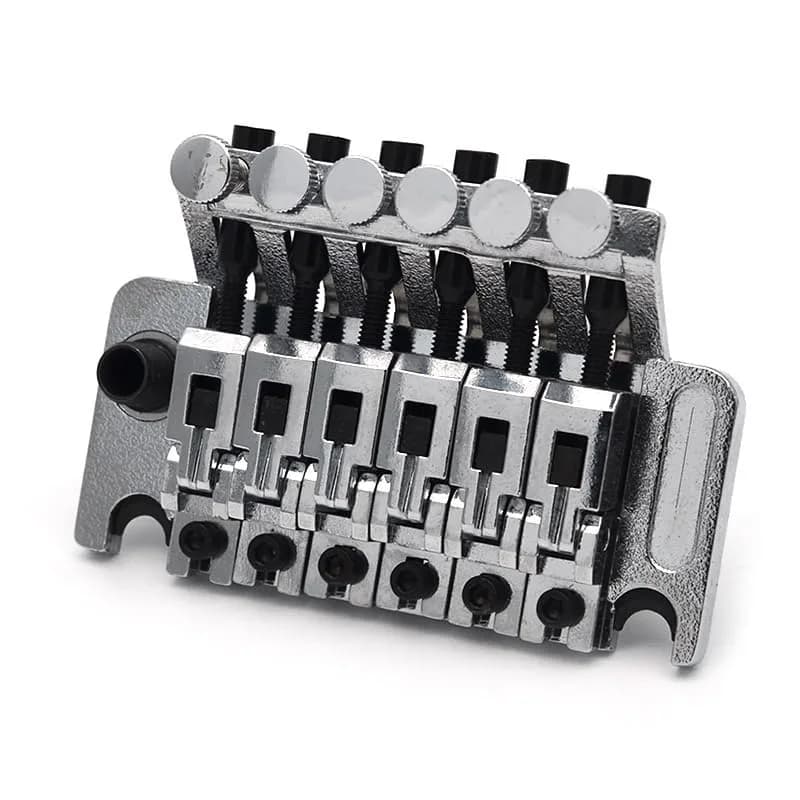 SAPHUE Electric Guitar Tremolo Bridge Double Locking System for Floyd Rose Type (Matte Chrome, 53mm) thumbnail 12