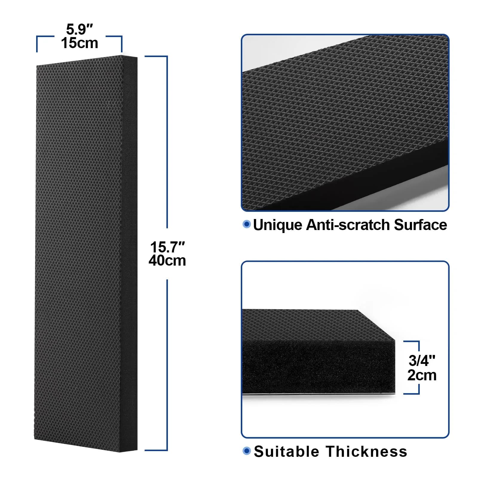 Spurtar Garage Wall Protector 4 Pack EVA Foam Bumper Guard 15.7" x 5.9" x 0.8" | Protects Car Doors & Garage Walls - view 7