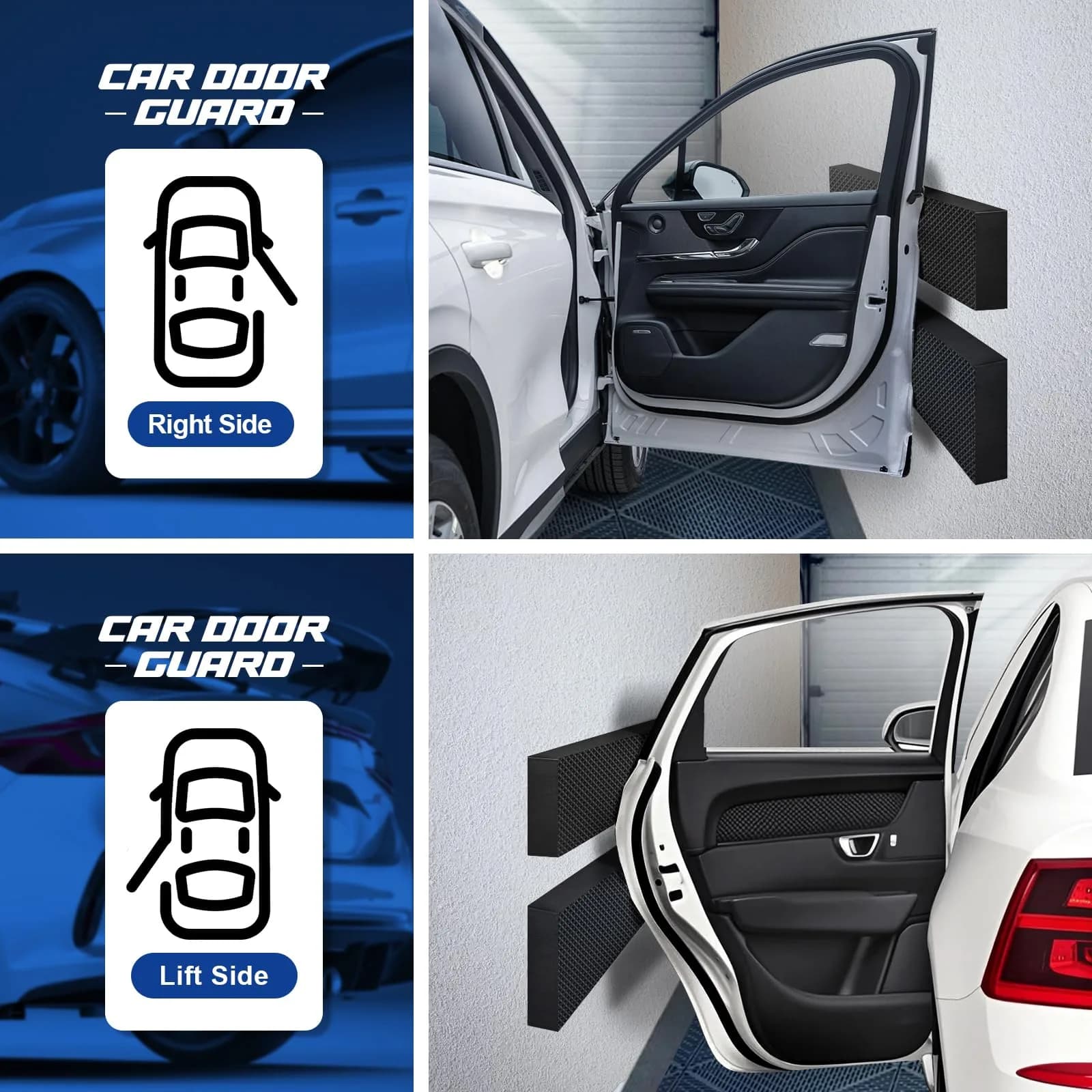 Spurtar 4-Piece Garage Wall Protector 15.7" x 5.9" x 0.8" | Anti-Collision Car Door Guard for Indian Garages - view 4