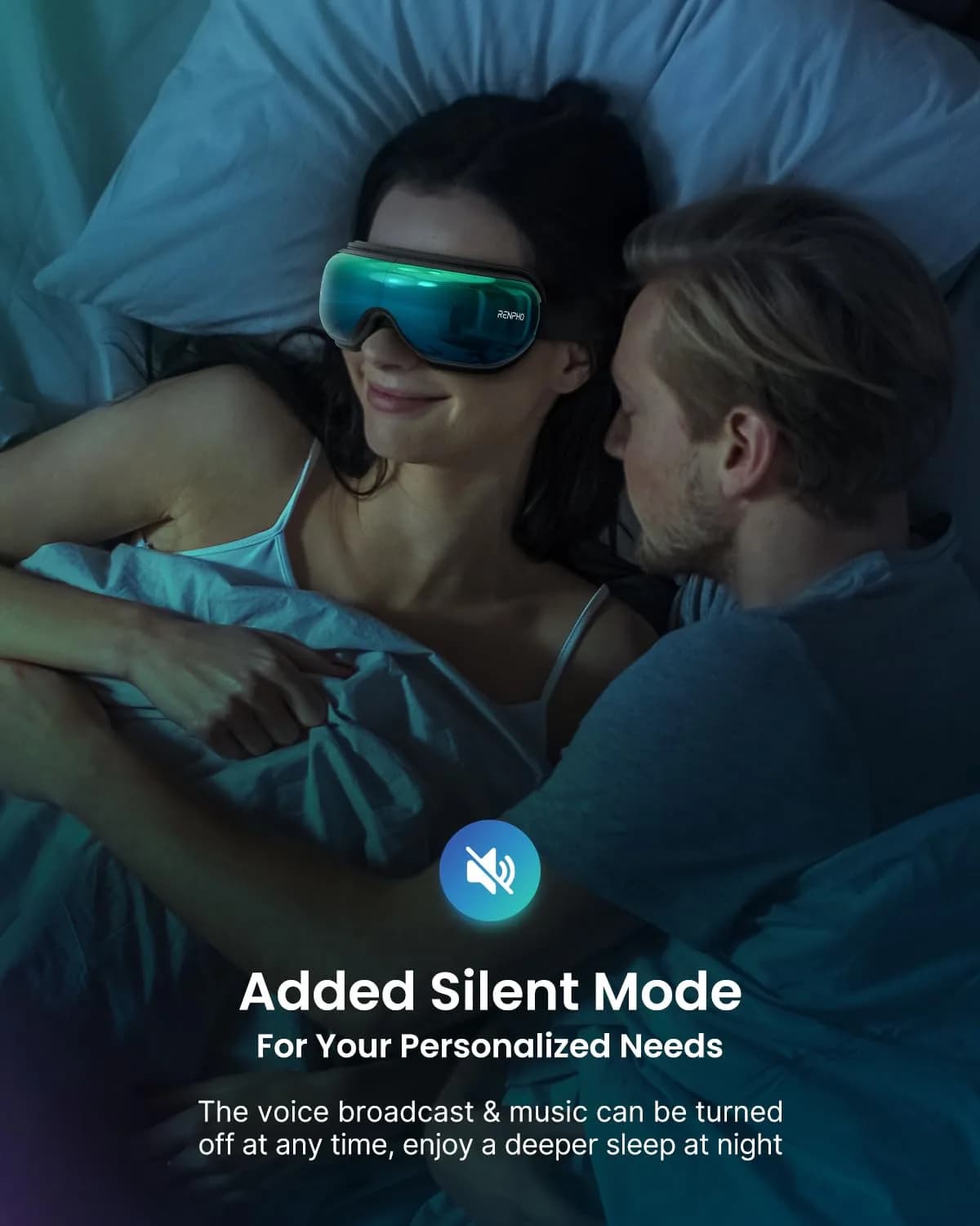 RENPHO Eyeris 1V Voice Control Eye Massager with Heat & Bluetooth Music | Gradient Green (1 Unit) - view 4