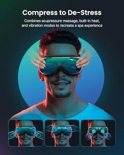 RENPHO Eyeris 1V Voice Control Eye Massager with Heat & Bluetooth Music | Gradient Green (1 Unit) thumbnail 3