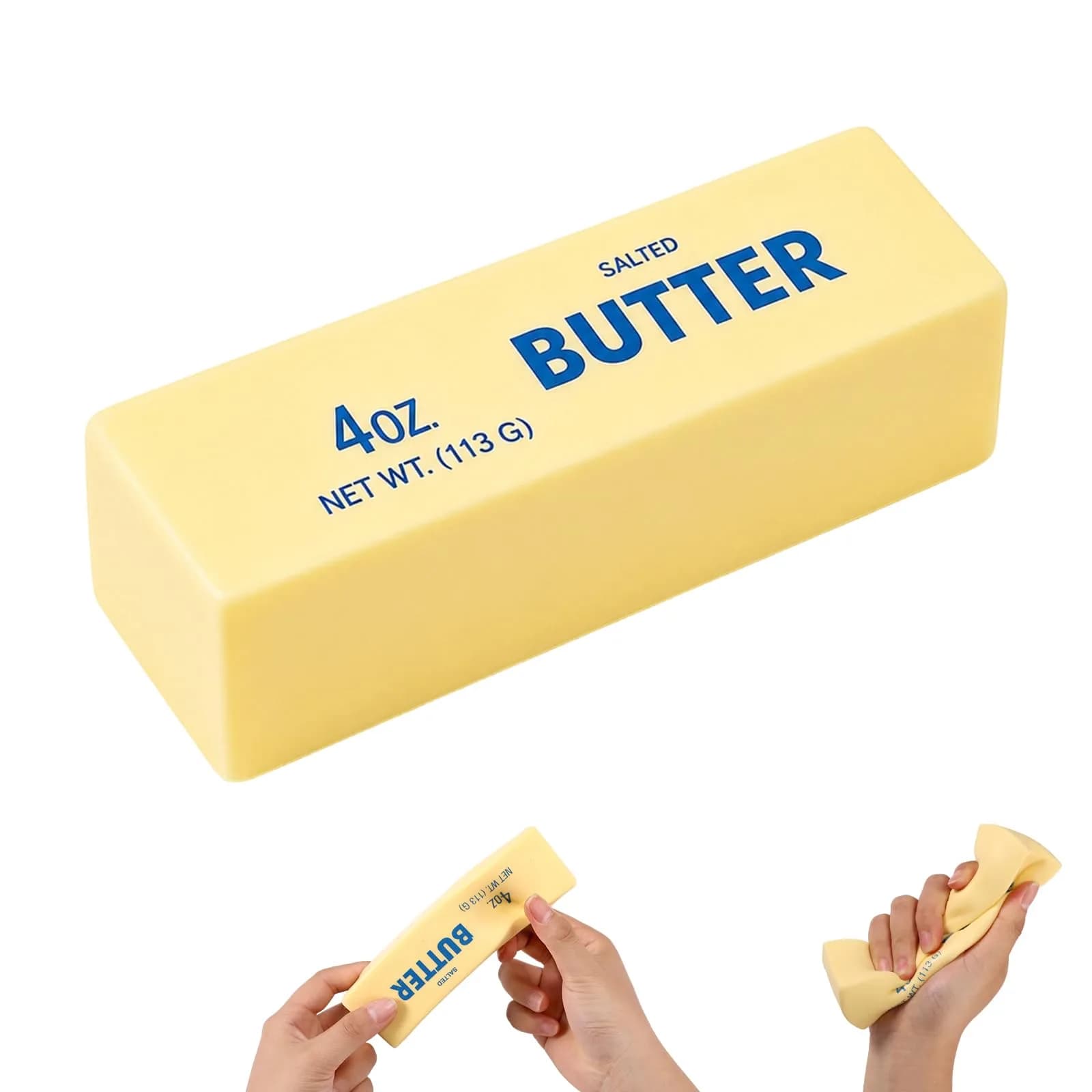 Lyreh Butter Stick Squeeze Toy Slow Rising Fidget Toy, Light Yellow (14x4x3.8cm) - main product image