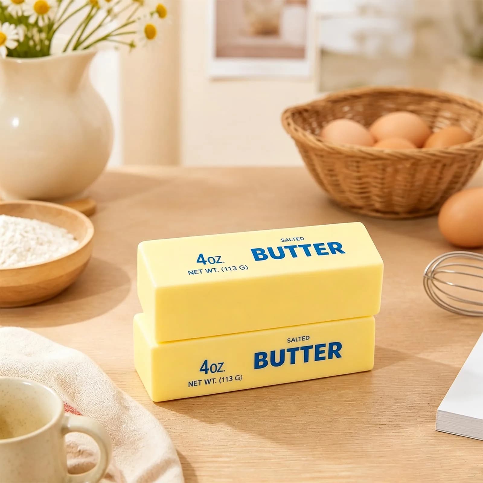 Lyreh Butter Stick Squeeze Toy Slow Rising Fidget Toy, Light Yellow (14x4x3.8cm) - view 5