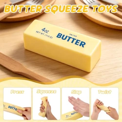 Lyreh Butter Stick Squeeze Toy 14cm (5.51in) | Slow Rising PU Fidget Toy for Anxiety Relief thumbnail 3