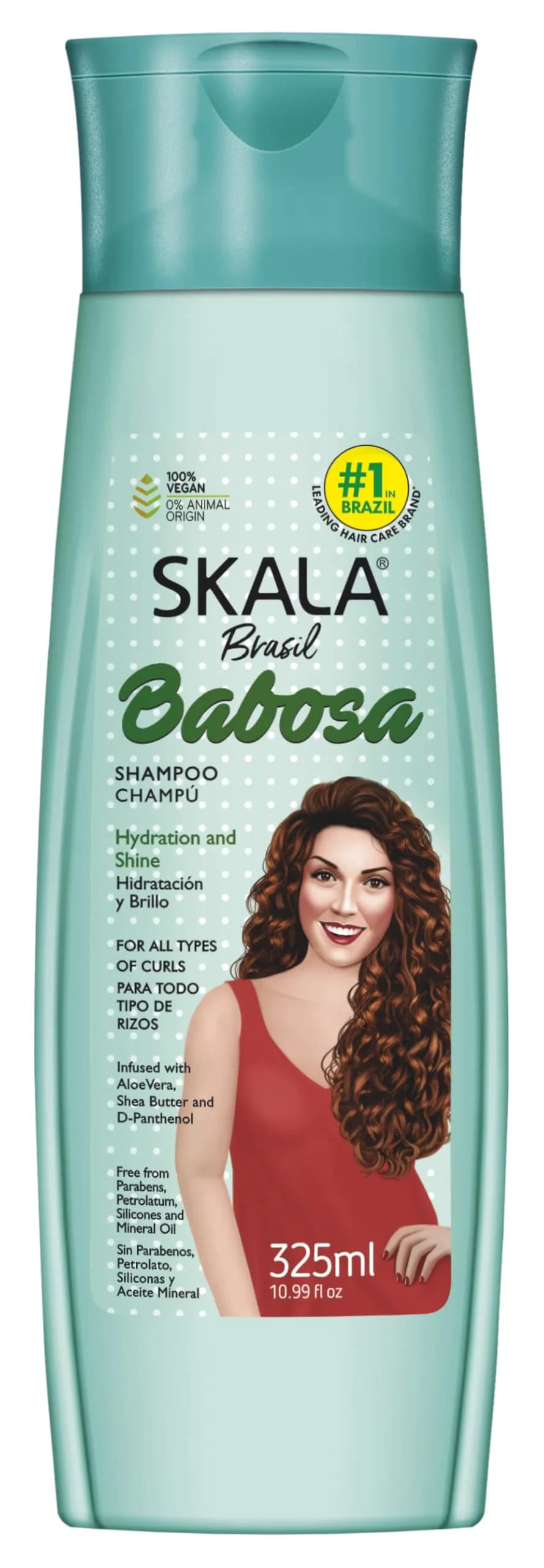 SKALA Expert Babosa Shampoo with Aloe Vera 10.99 Fl Oz | Suitable for Curly Hair, Vegan & Paraben-Free — Turquoise