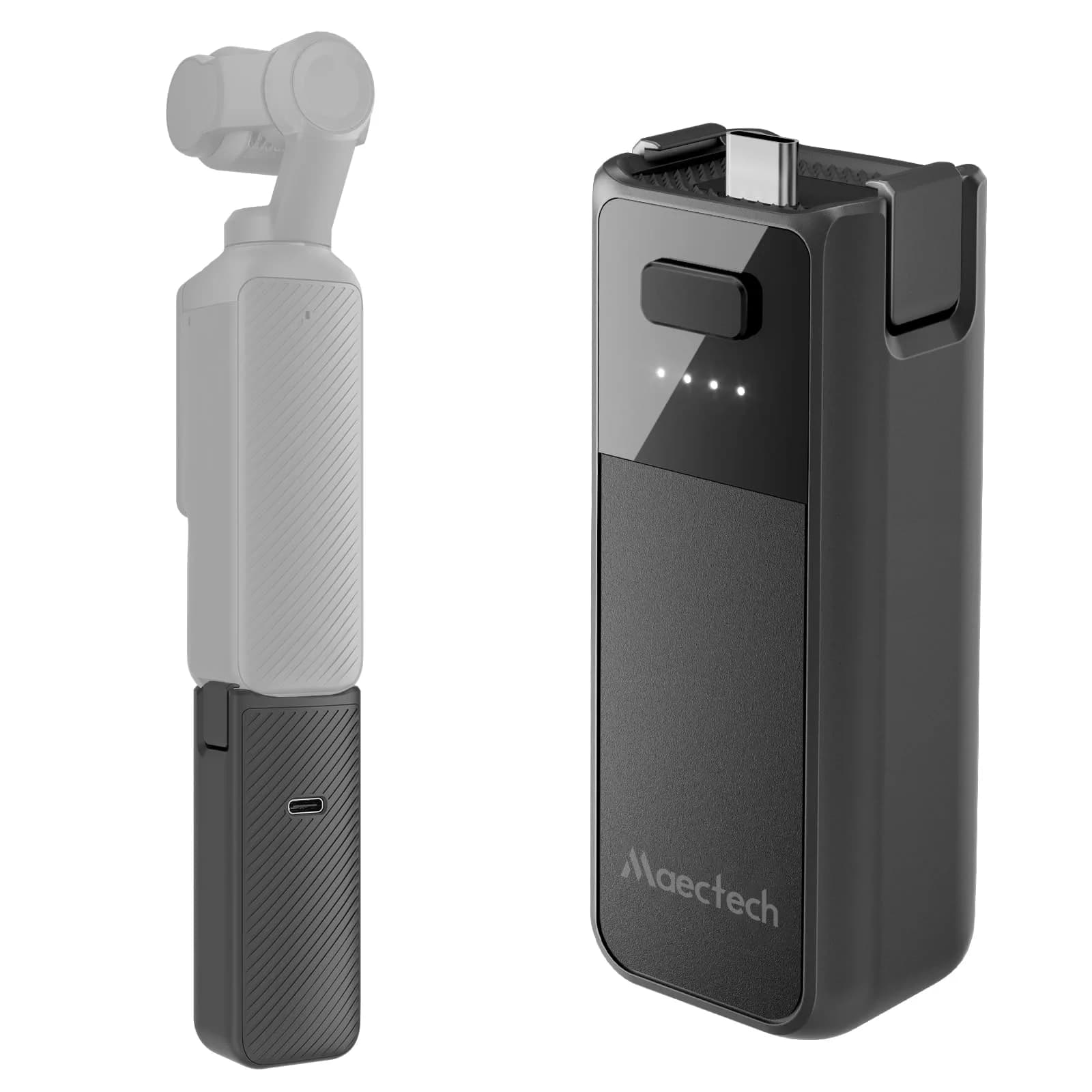 Maectech Fast Charging Battery Handle 2800mAh (10.36Wh) for DJI Osmo Pocket 3/4 | Extends Shooting Time by 132 Minutes - main product image