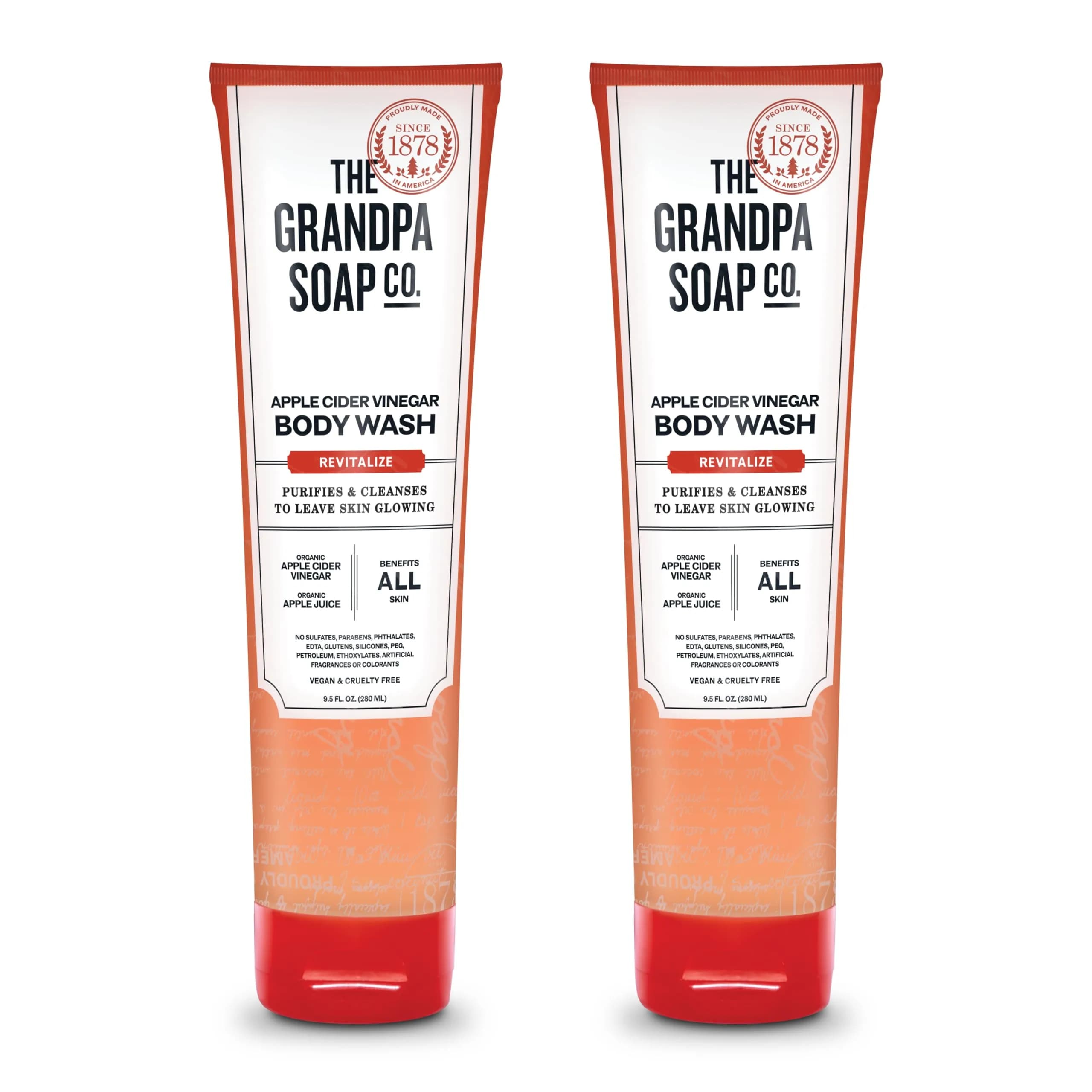 Grandpa's Apple Cider Vinegar Body Wash 9.5 Fl Oz | Vegan, Purifies & Glows Skin