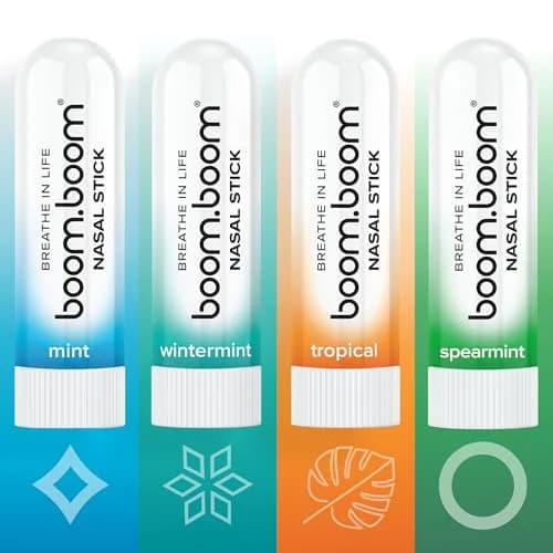 BoomBoom Nasal Stick, Variety 4 Pack | Essential Oils + Menthol Inhaler for Better Breathing thumbnail 4