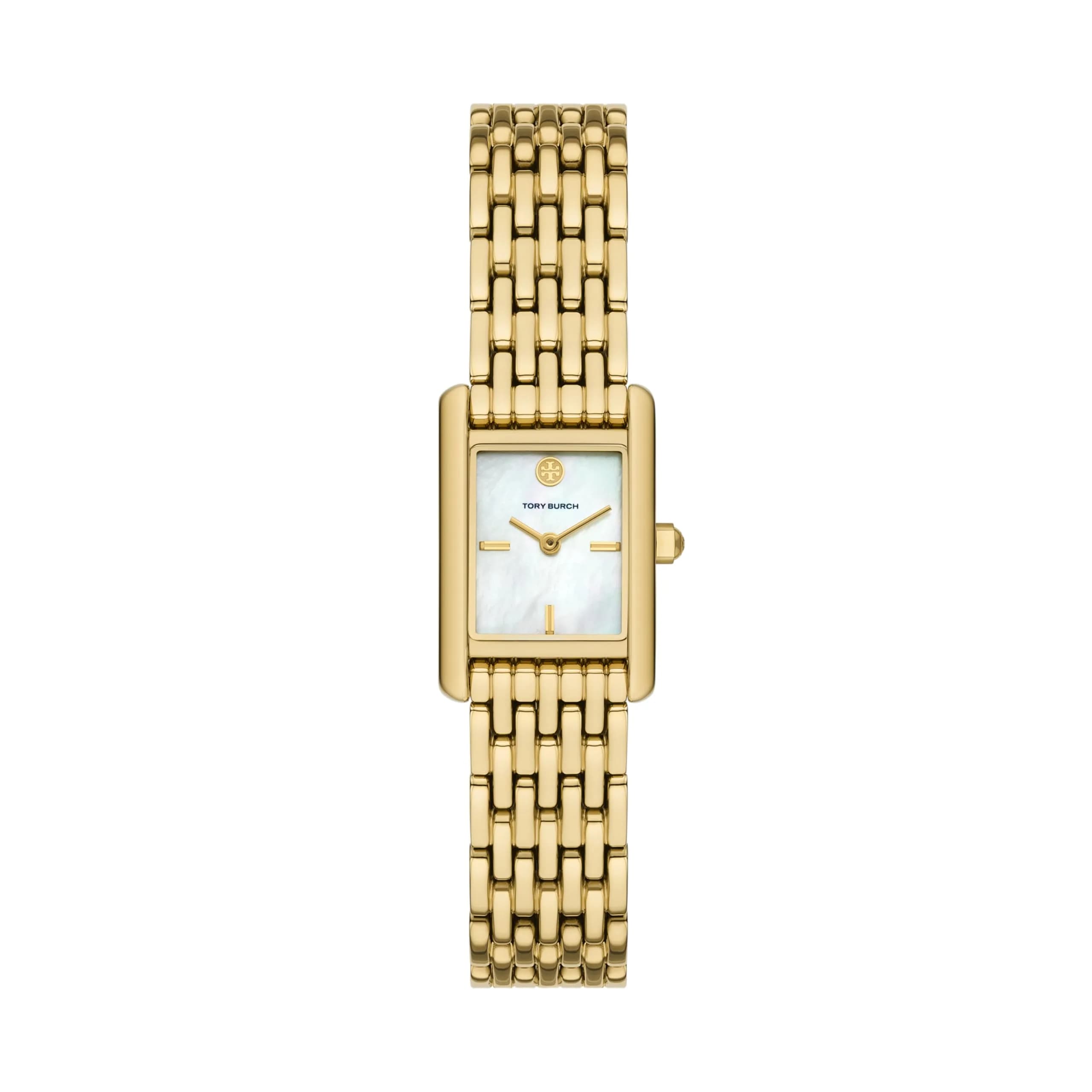Tory Burch Women's Eleanor Small Gold-Tone Stainless Steel Bracelet Watch (Model: TBW1082) | Elegant, 19mm case, Mother-of-Pearl Dial — Gold
