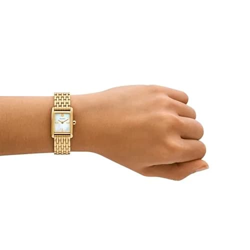 Tory Burch Women's Eleanor Small Gold-Tone Stainless Steel Bracelet Watch (Model: TBW1082) | Elegant, 19mm case, Mother-of-Pearl Dial thumbnail 4