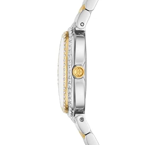 Tory Burch Women's Oval Two Tone Bracelet Watch 28mm | Mother-of-Pearl Dial & 30m Water Resistance thumbnail 3